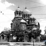 Краснодар. Вид на Екатерининский собор с улицы Коммунаров, 1952 год.