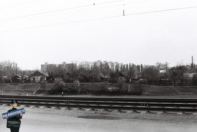 Краснодар. Вид на посёлок Гидростроителей с улицы Трамвайной, 1978 год.